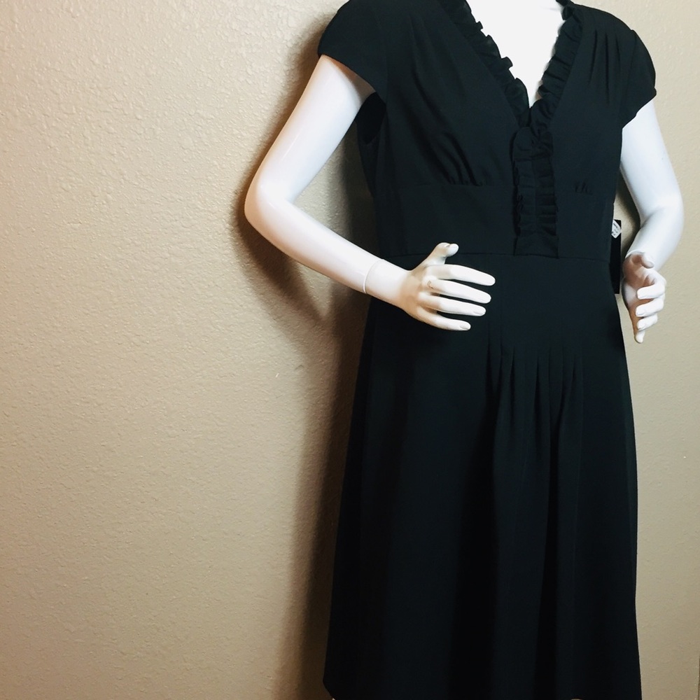 NWT Adrianna Papell Black Ruffles Dress NWT